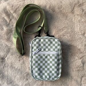 Brixley Green Checkered Crossbody Sling